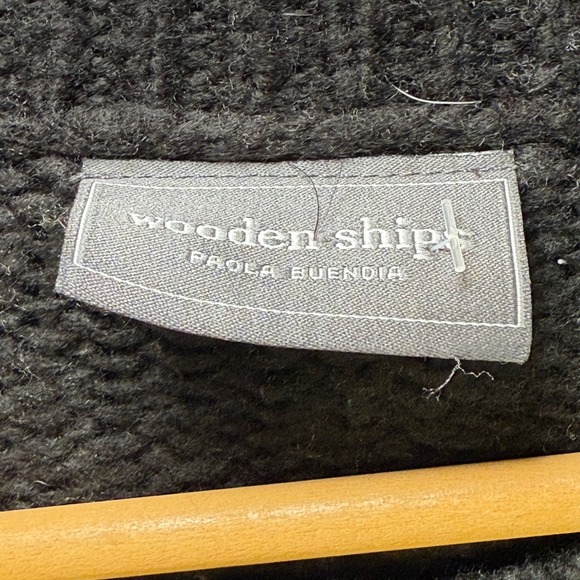 Wooden Ships Black Rich & Famous Mohair/Wool Blend Knit Oversized Sweater XS/S - Picture 3 of 10